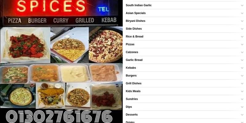 Spices Takeaway & Catering Ltd Menu
