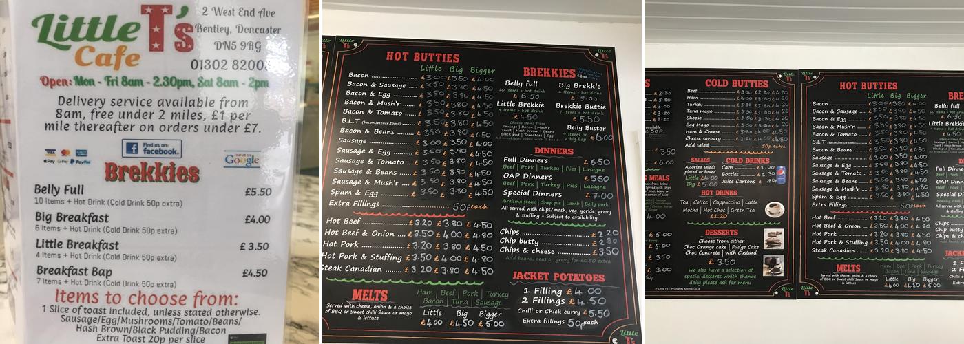 Little T's Cafe Menu