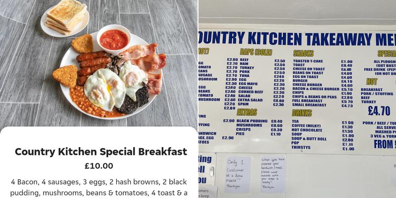 Country Kitchen Menu