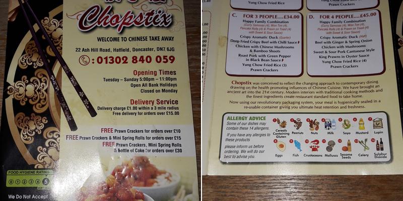 Chopstix Menu