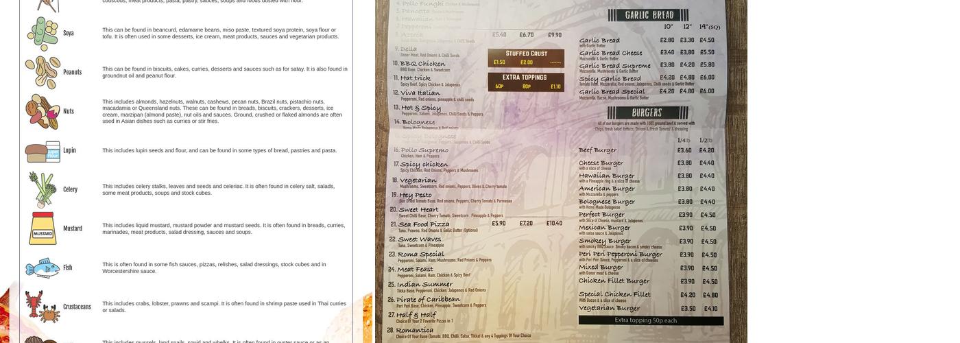 Pizza Roma Menu