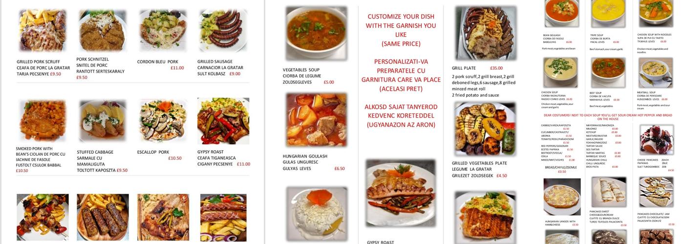 Restaurant Elza Menu