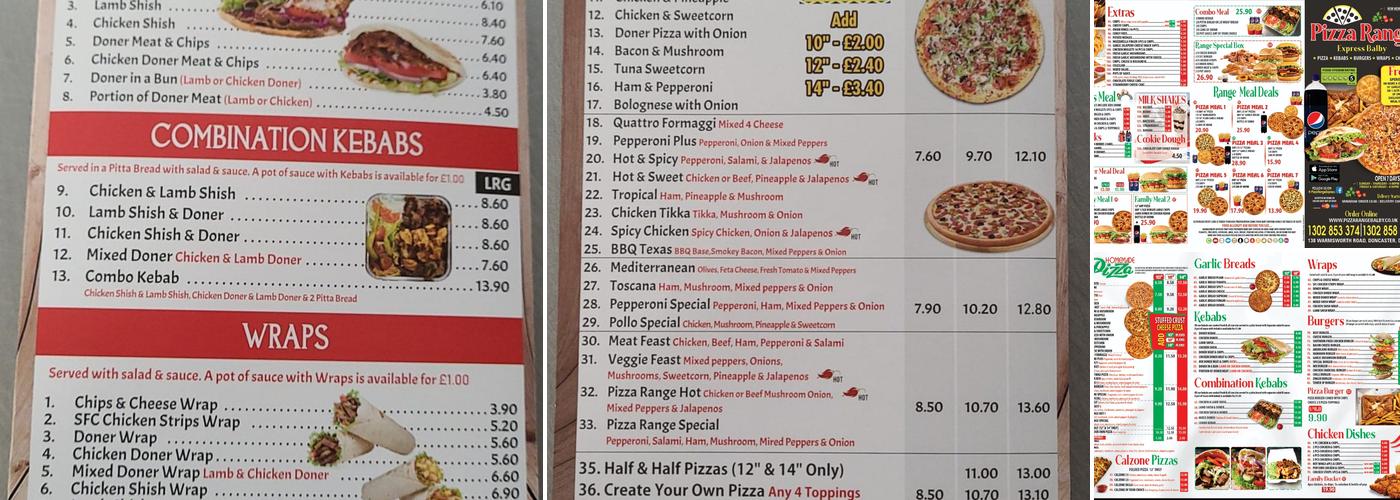 Pizza Range Express Menu