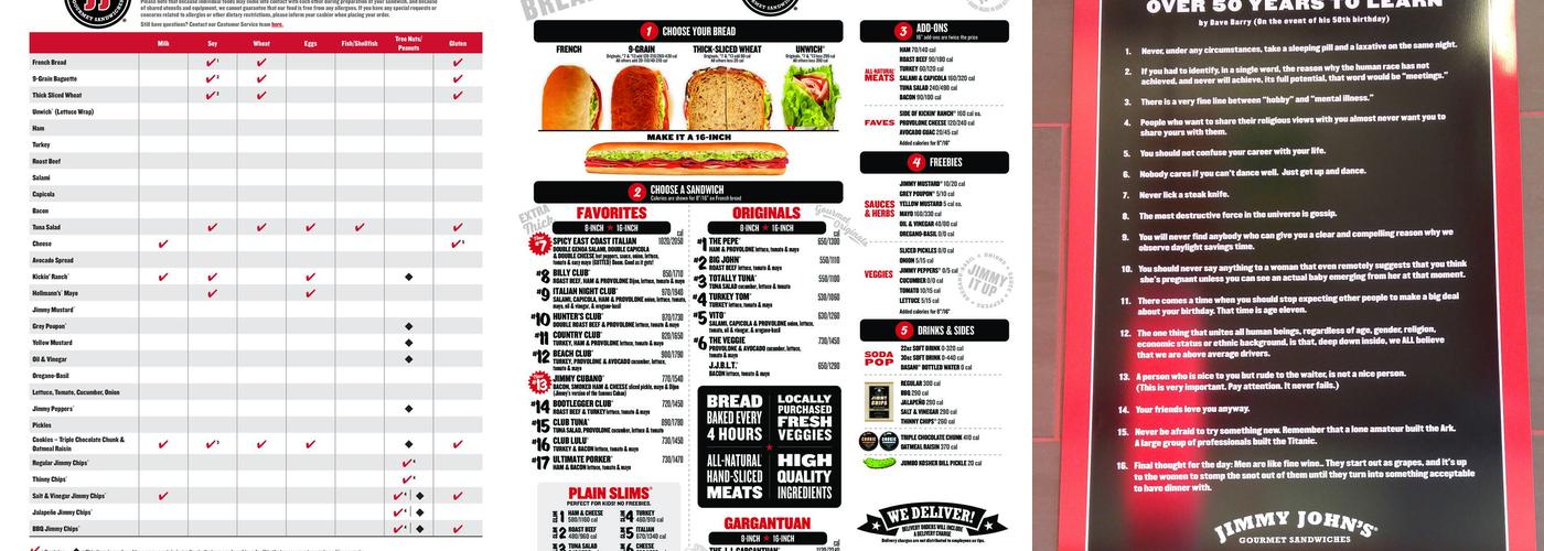 Jimmy John's Menu
