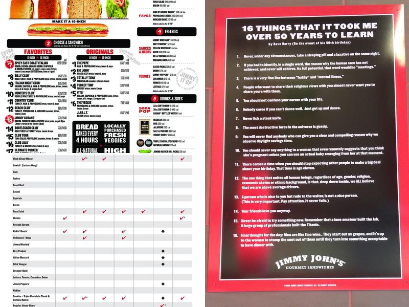 Jimmy John's Menu