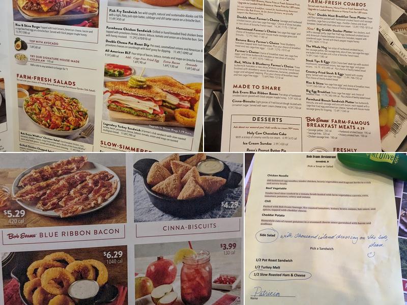 Bob Evans Menu