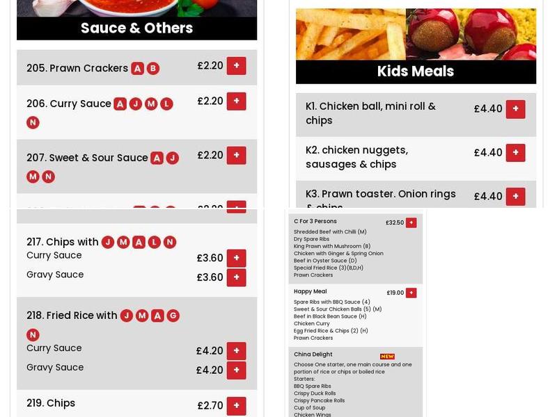 JADE HOUSE Chinese Take Away Menu