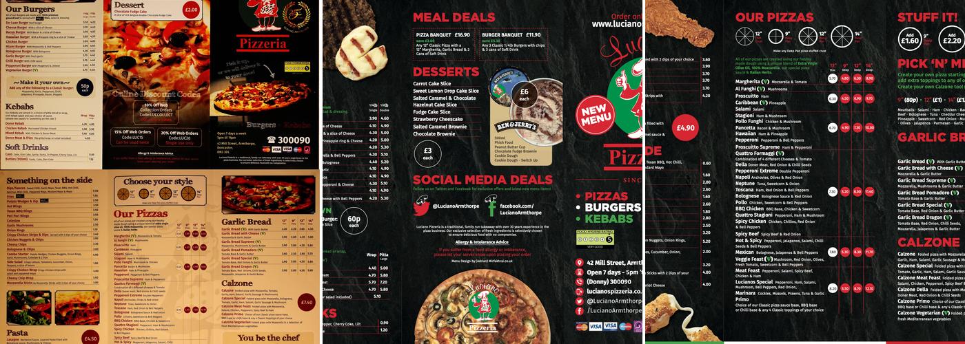 Luciano Pizzeria Menu