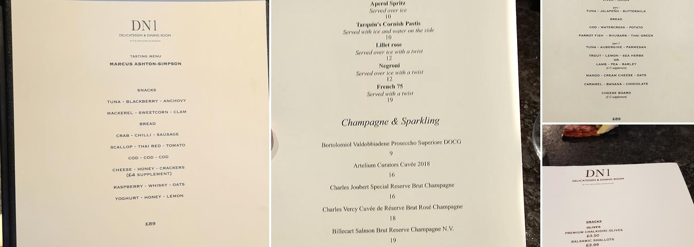 DN1 Delicatessen & Dining Menu