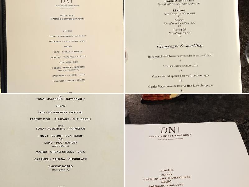 DN1 Delicatessen & Dining Menu