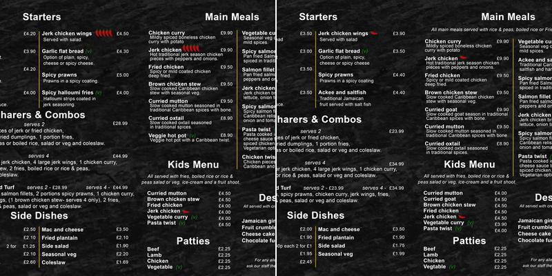 Caribbean Twist Menu