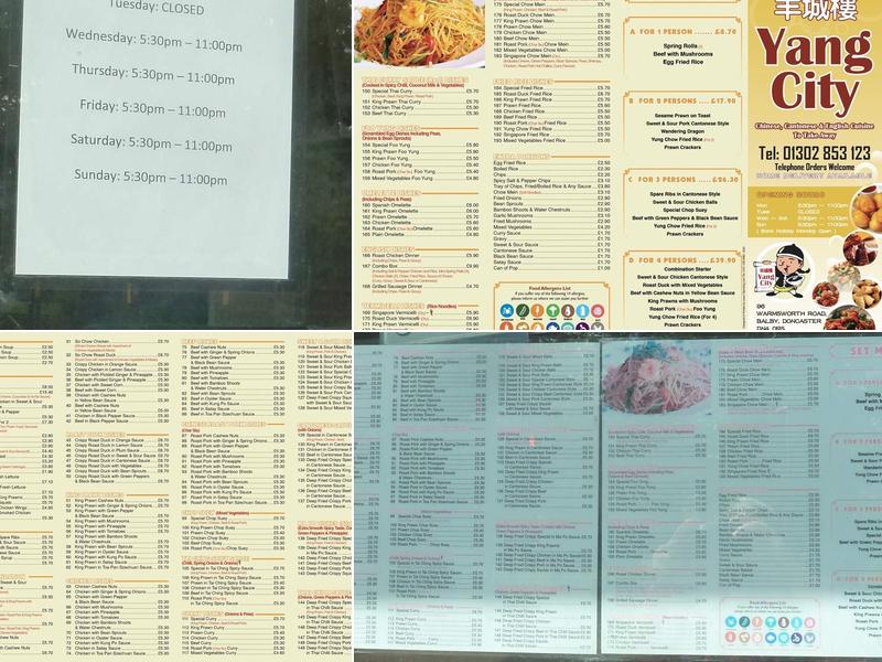 Yang City Menu