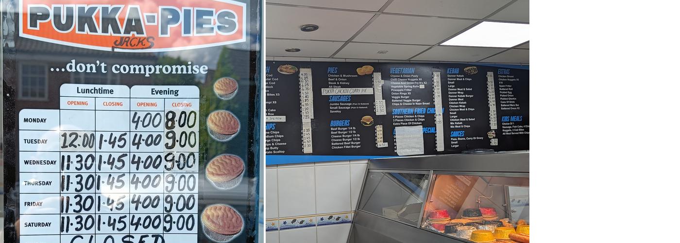 Jack's Fish Bar Menu