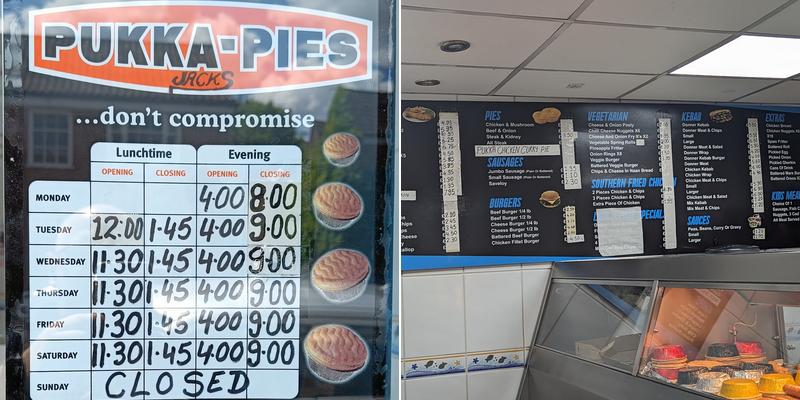 Jack's Fish Bar Menu