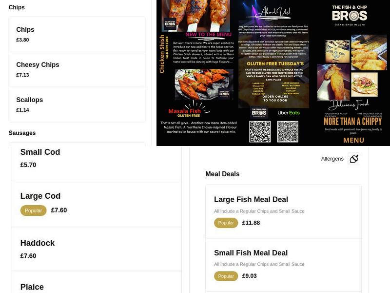 The Fish & Chip Bros Menu