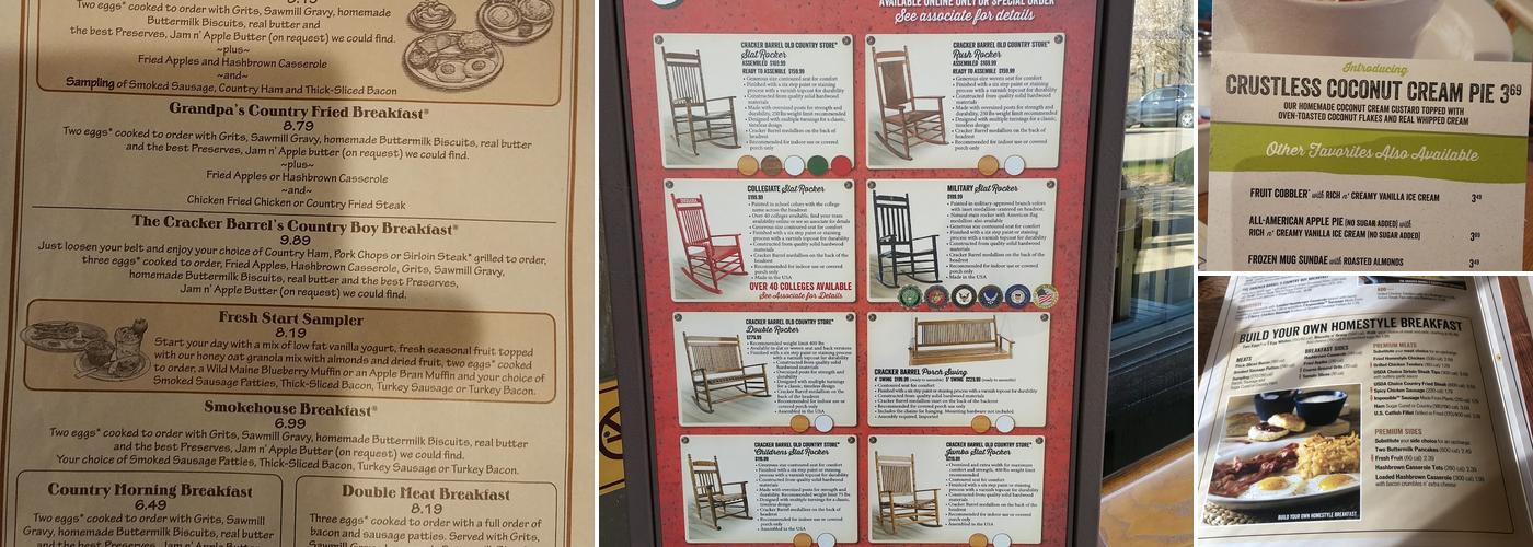 Cracker Barrel Old Country Store Menu
