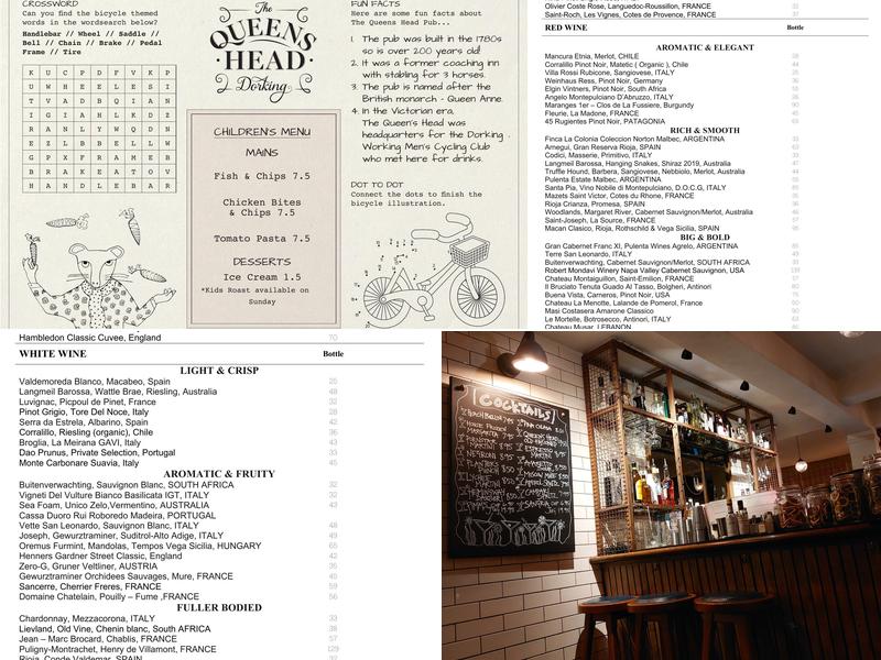 The Queen's Head Menu