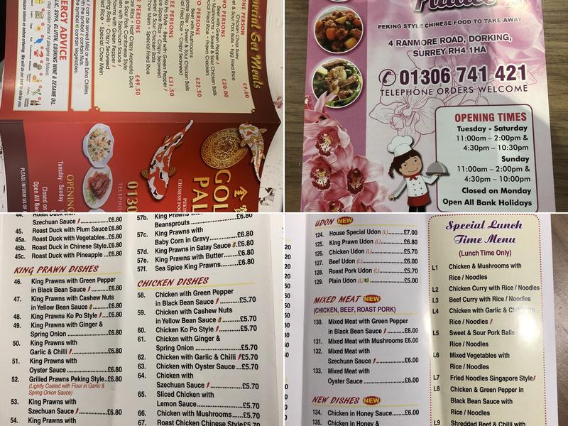 Golden Palace Menu
