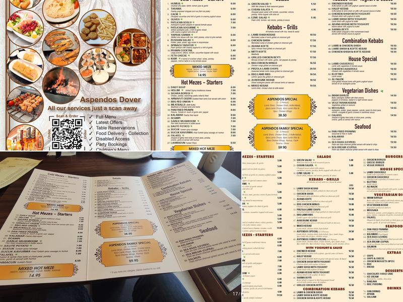 Aspendos Dover Menu