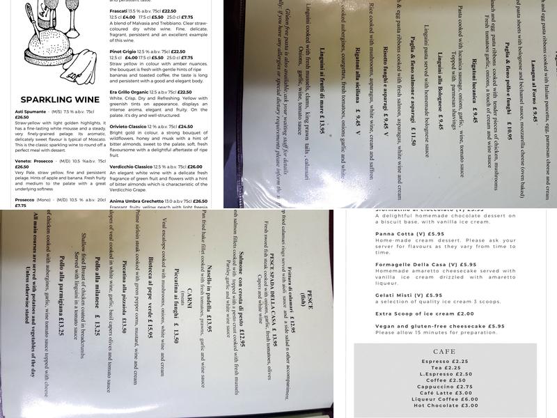 Il Rustico Restaurant Menu