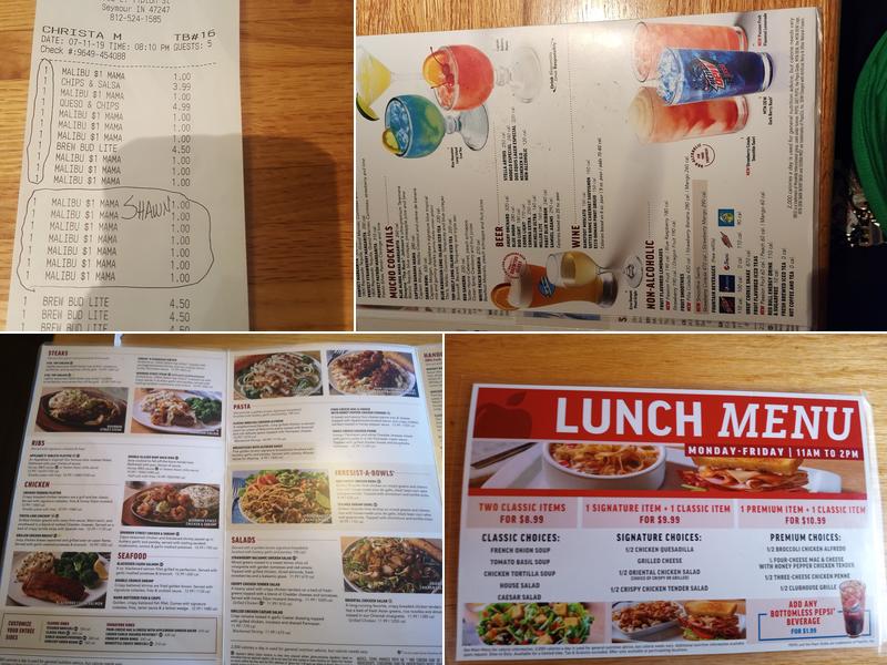 Applebee's Grill + Bar Menu