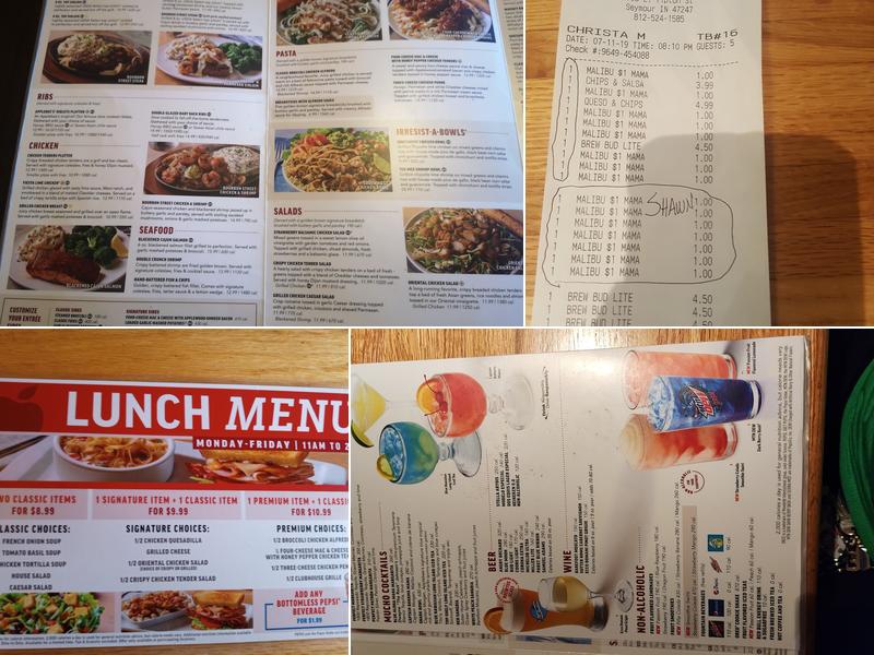 Applebee's Grill + Bar Menu