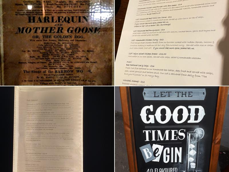 The White Horse Menu