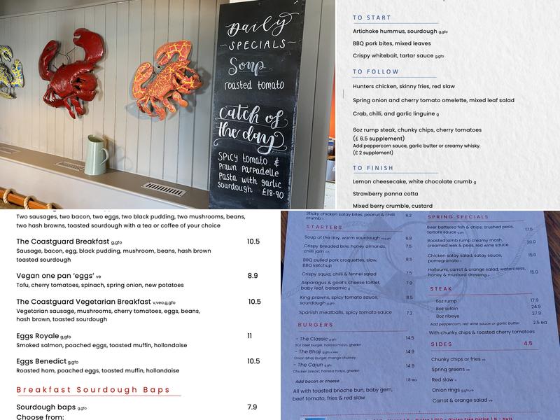 The Coastguard Pub Menu