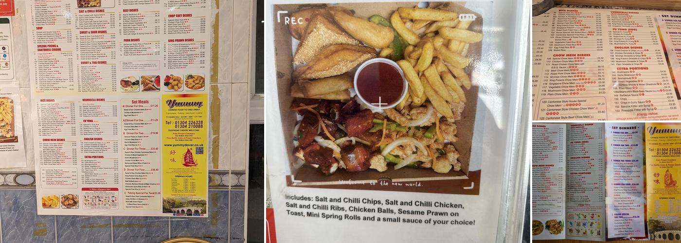 Yummy Chinese Takeaway Menu