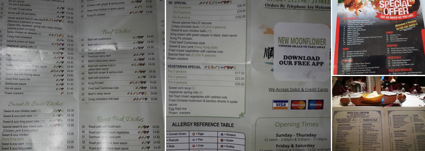 New Moon Flower Menu