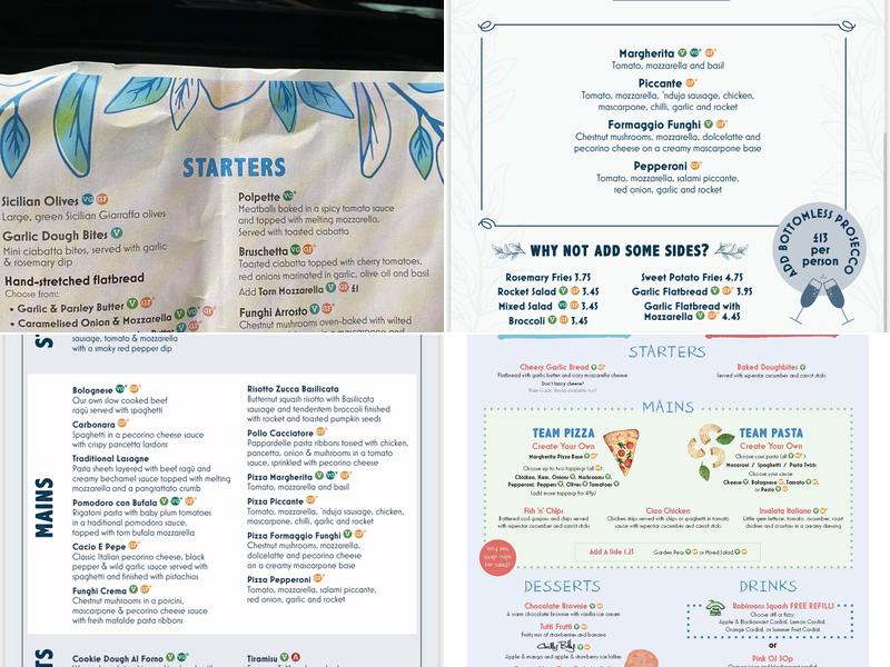 Bella Italia - Dover Menu