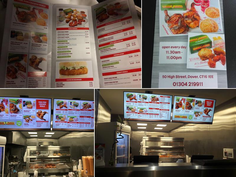 The Flamin Chicken Dover Menu