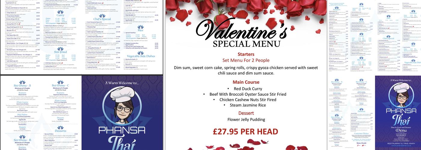 Phansa Thai Restaurant & Takeaway Menu