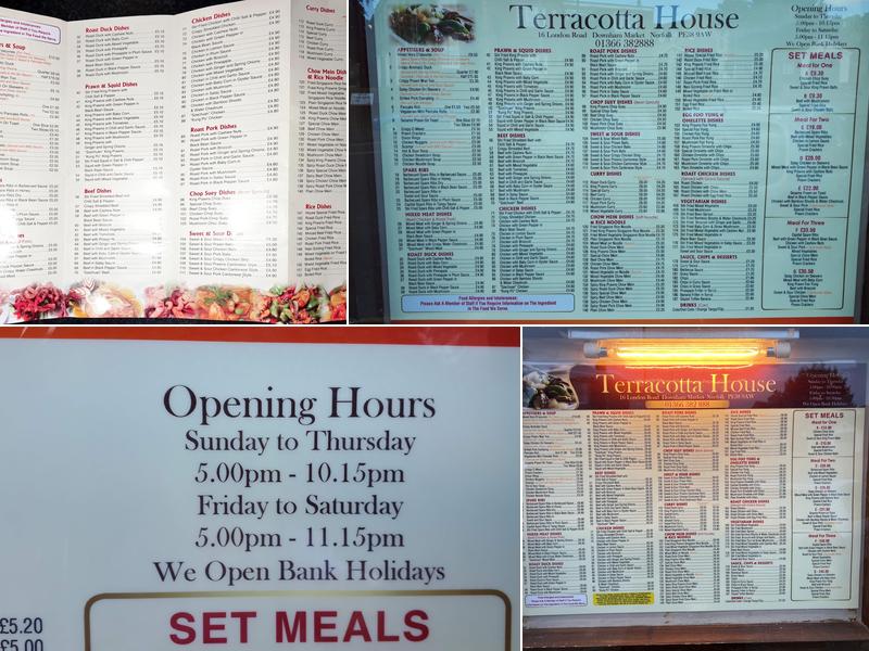 Terracotta House Menu