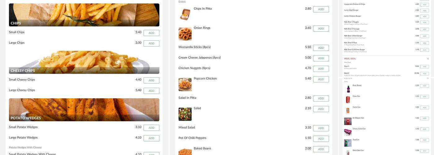 Millennium Pizza and Kebab Menu