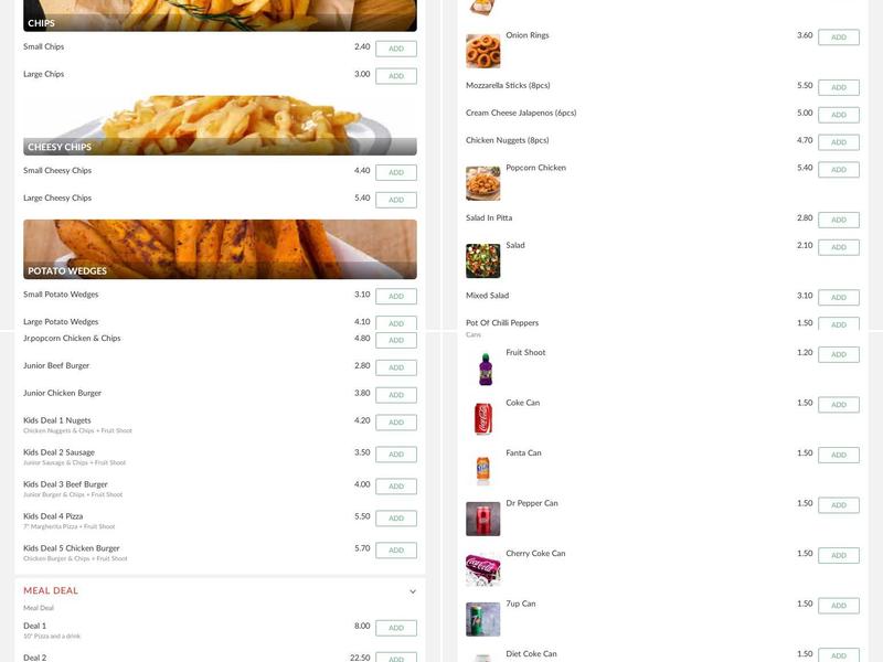 Millennium Pizza and Kebab Menu