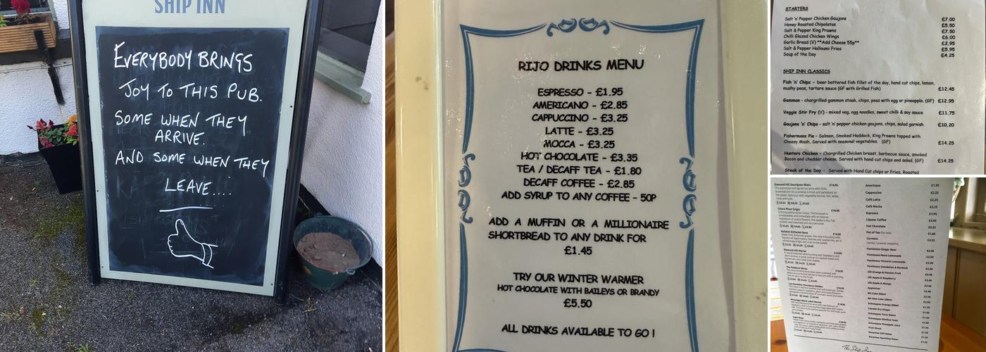 The Ship Inn Menu