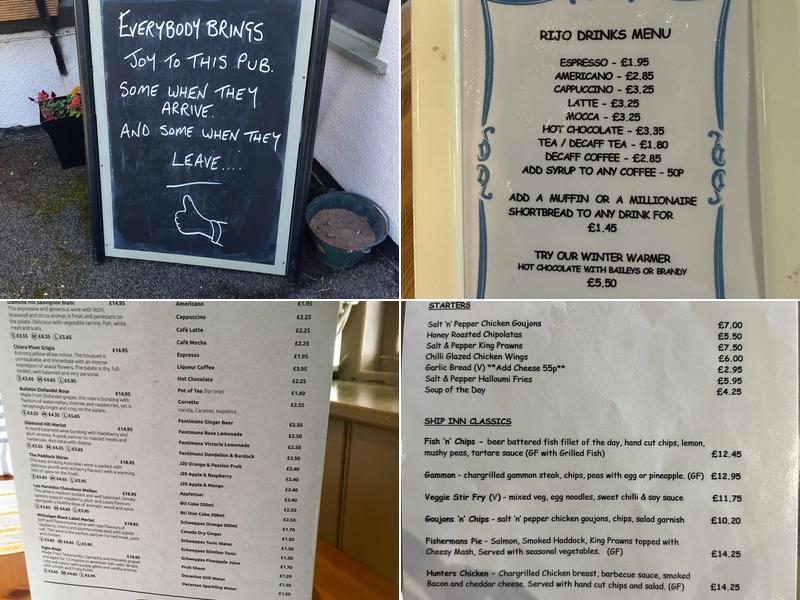 The Ship Inn Menu