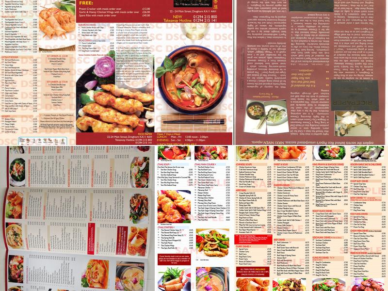 Rice Paper Thai & Chinese Takeaway Menu