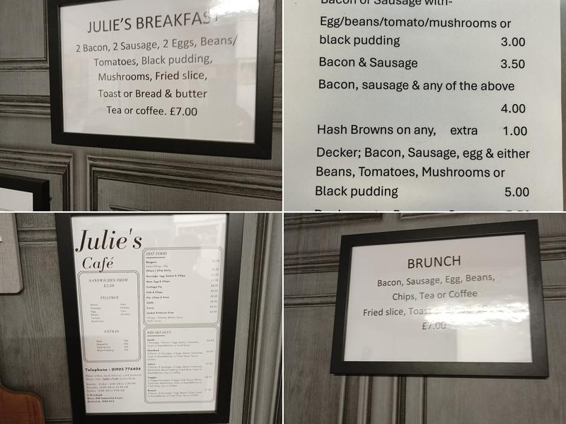 Julie's Café Menu