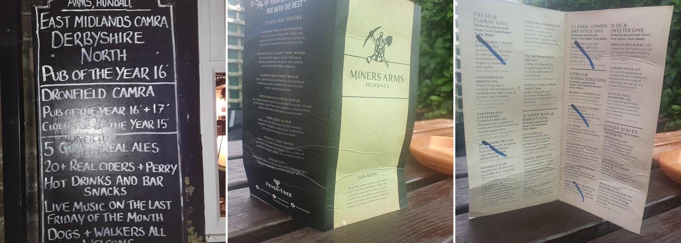 The Miners Arms Menu