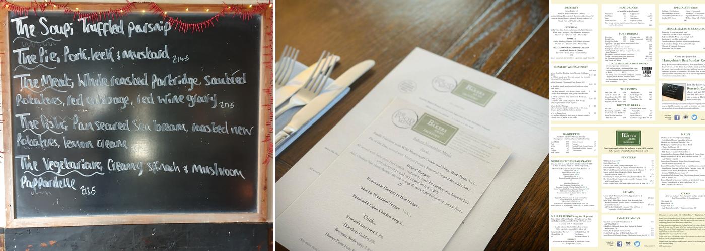 The Bakers Arms Menu
