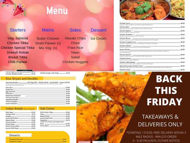 Fourways Bar & Grill Menu