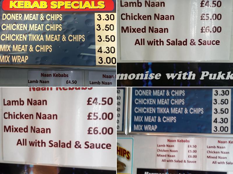 Kent Road Fish Bar Menu