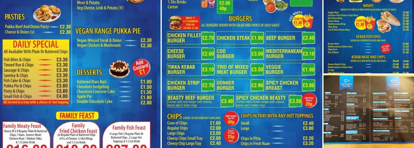 Netherton Fish Bar Menu