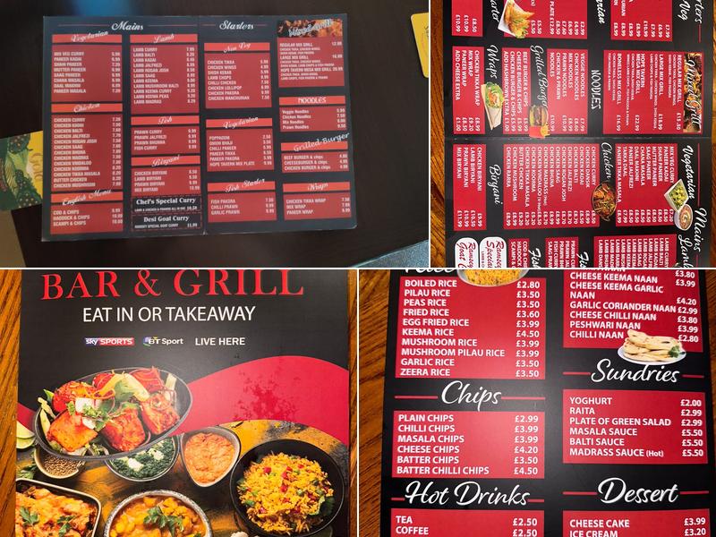 Hope Tavern bar and grill Menu