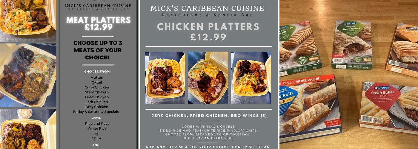 Micks Caribbean Menu