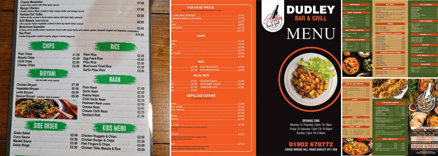 Dudley Bar and Grill ( Function Hall) Menu