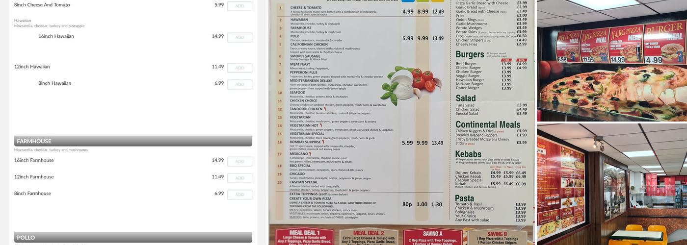 Caspian Pizza Menu