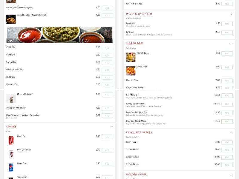 Ktari Burger & Pizza Menu